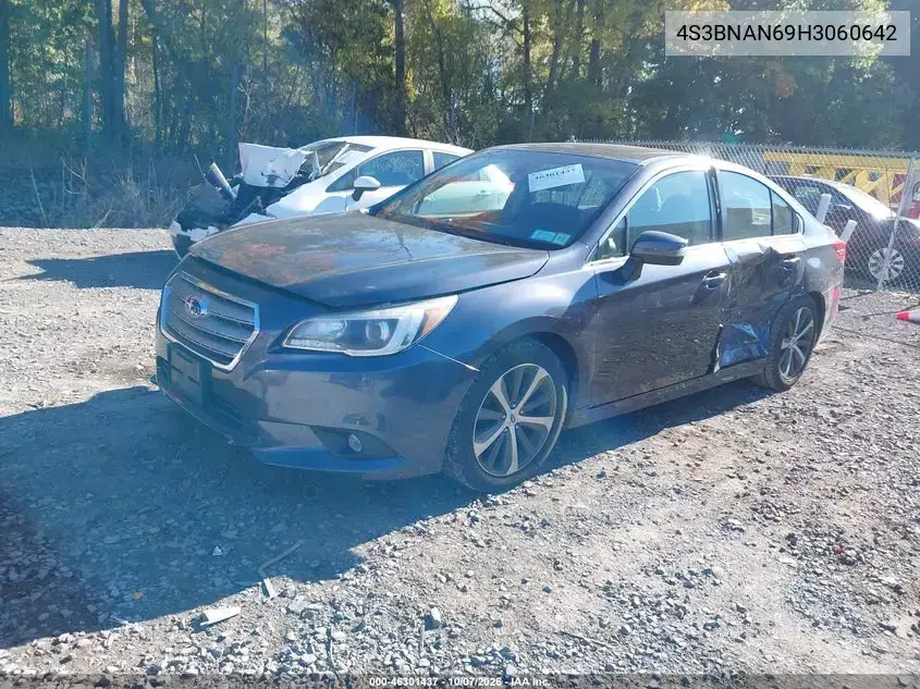 2017 Subaru Legacy 2.5I Limited VIN 4S3BNAN69H3060642 фото 3