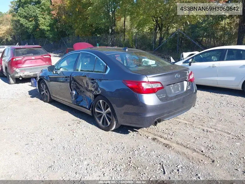 2017 Subaru Legacy 2.5I Limited VIN 4S3BNAN69H3060642 фото 4