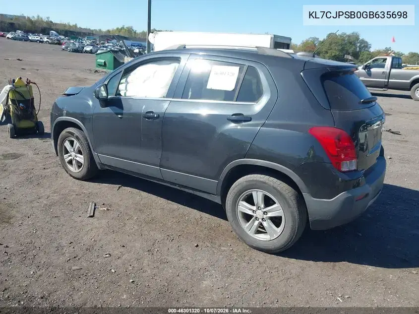 2016 Chevrolet Trax Lt VIN KL7CJPSB0GB635698 фото 4