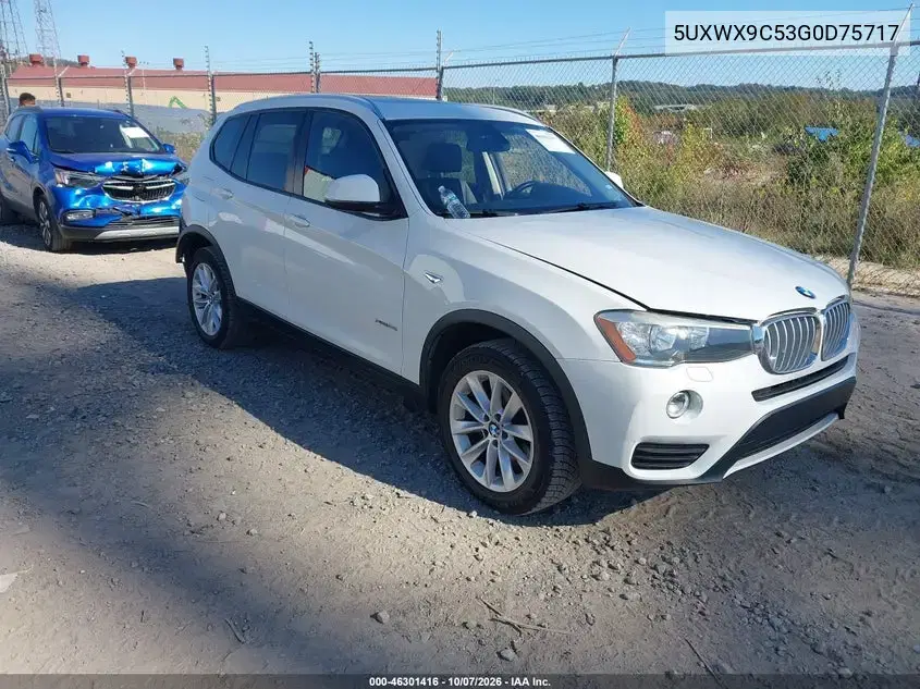 5UXWX9C53G0D75717 — 2016 BMW X3, задняя часть, фото до ремонта