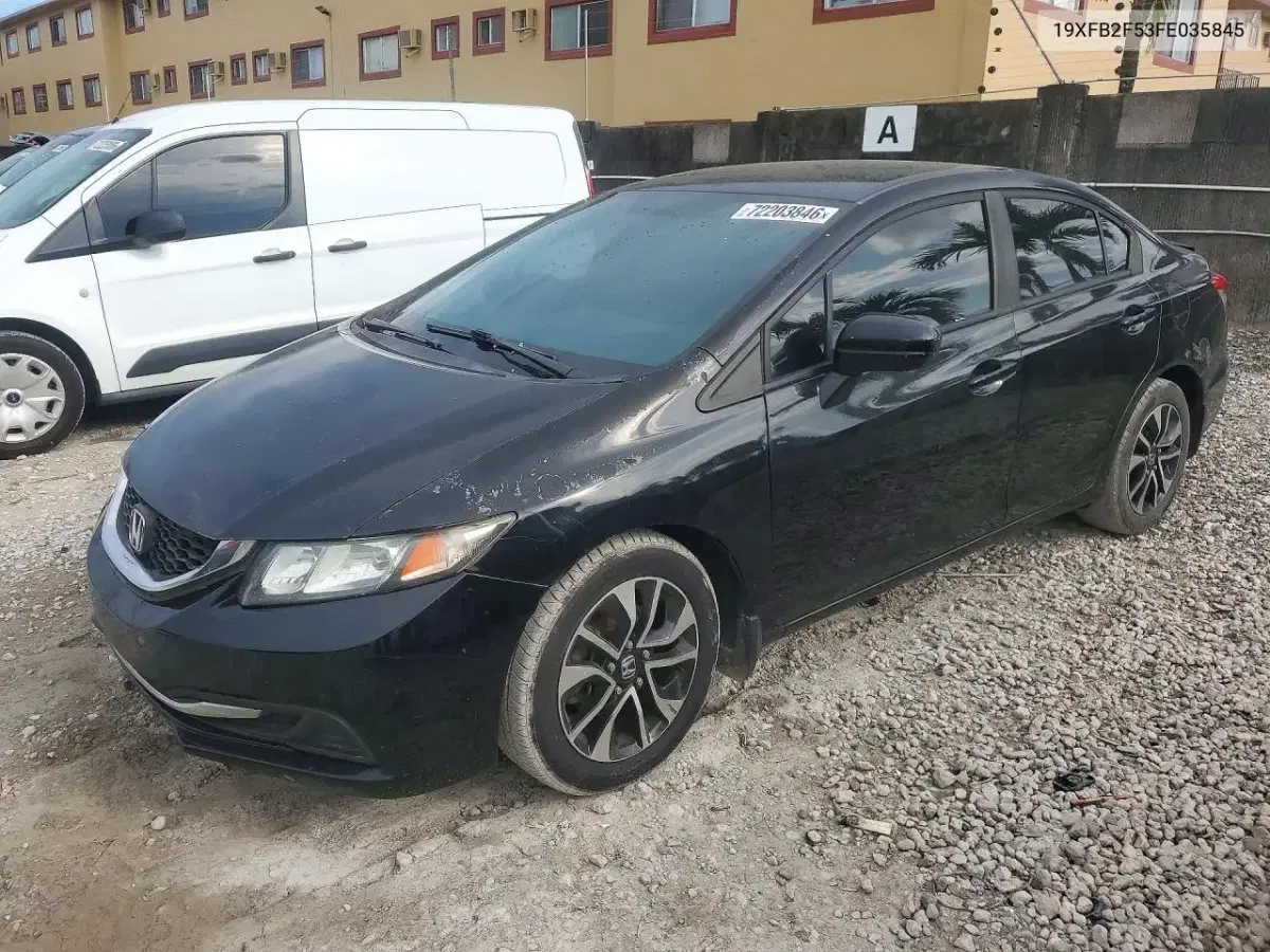 19XFB2F53FE035845 — 2015 Honda Civic, мелкие вмятины и царапины, фото до ремонта