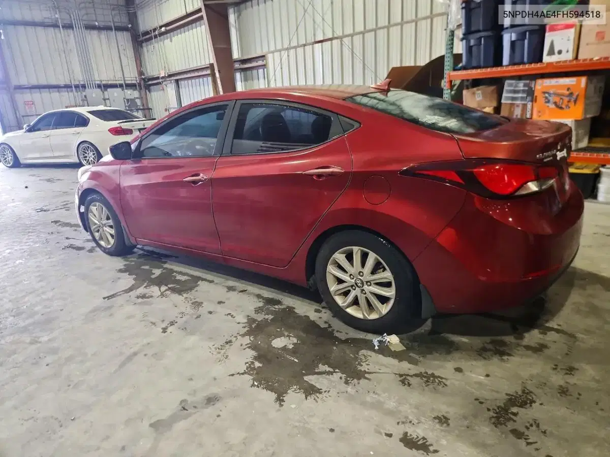 2015 Hyundai Elantra Se VIN 5NPDH4AE4FH594518 фото 2