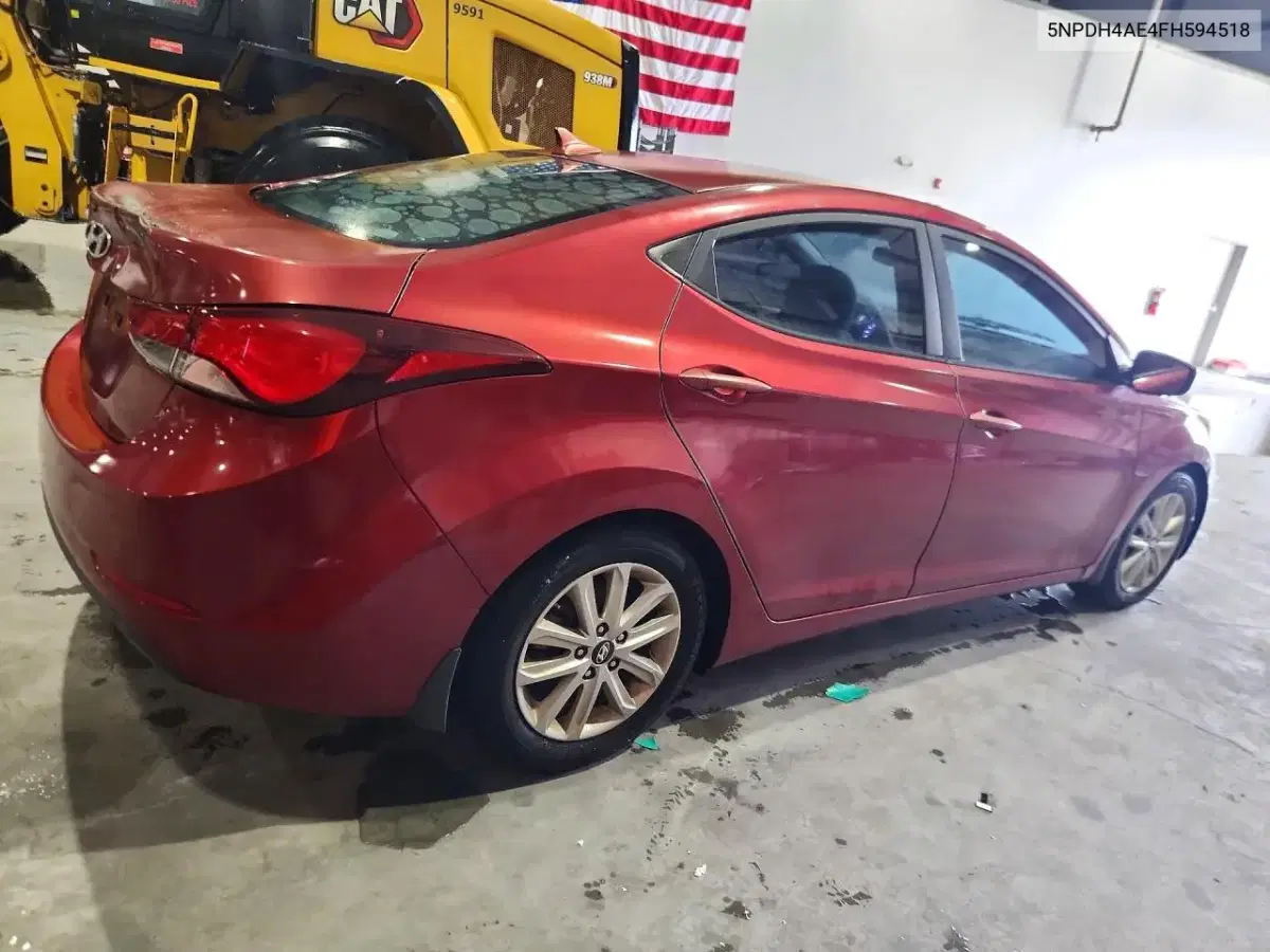2015 Hyundai Elantra Se VIN 5NPDH4AE4FH594518 фото 3
