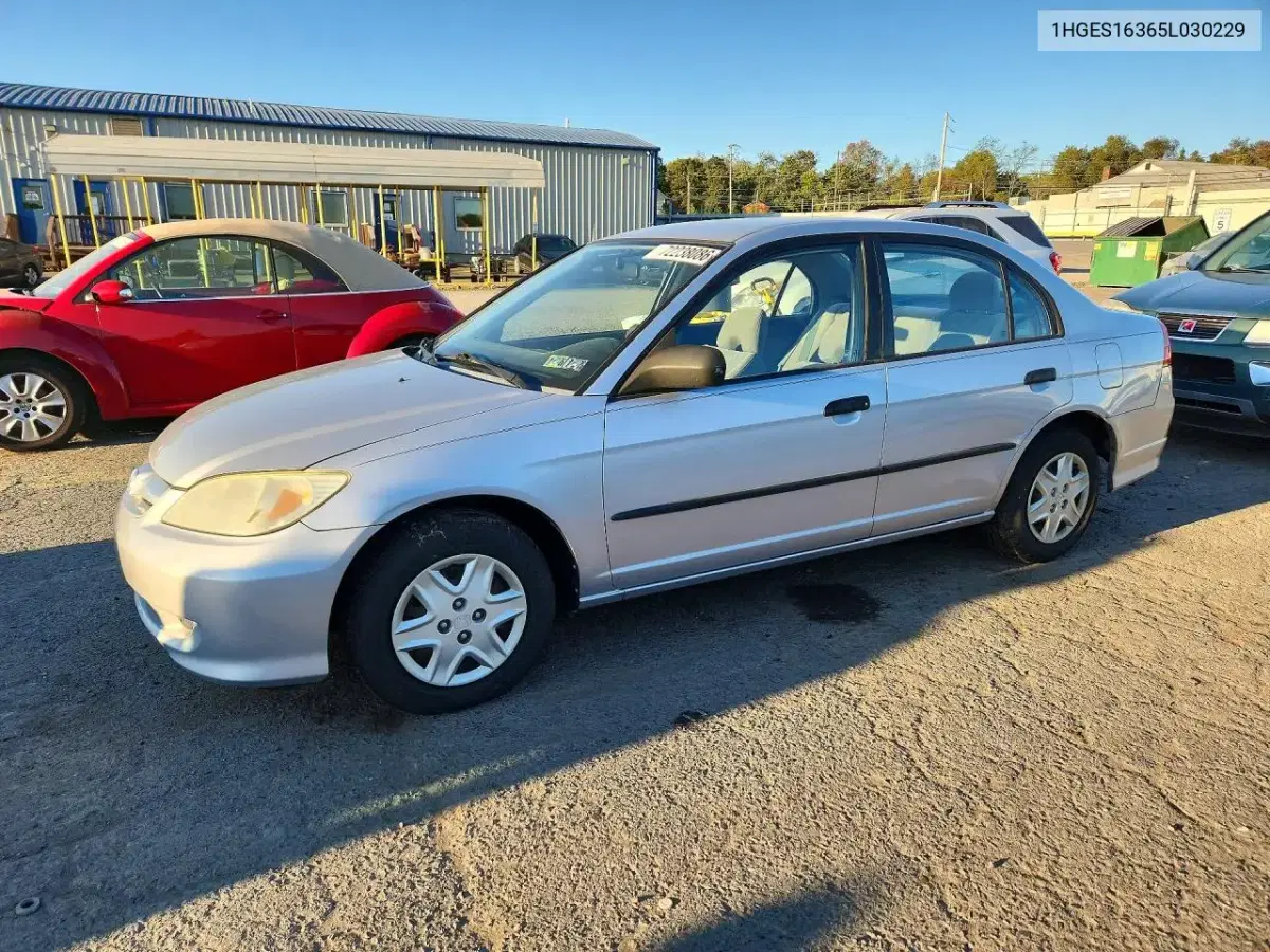 1HGES16365L030229 — 2005 Honda Civic, Сторона, фото до ремонта