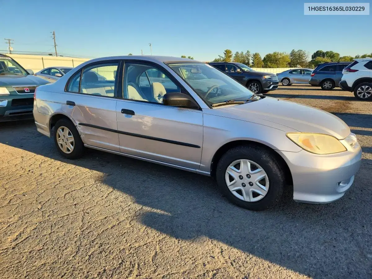 2005 Honda Civic Dx Vp VIN 1HGES16365L030229 фото 4