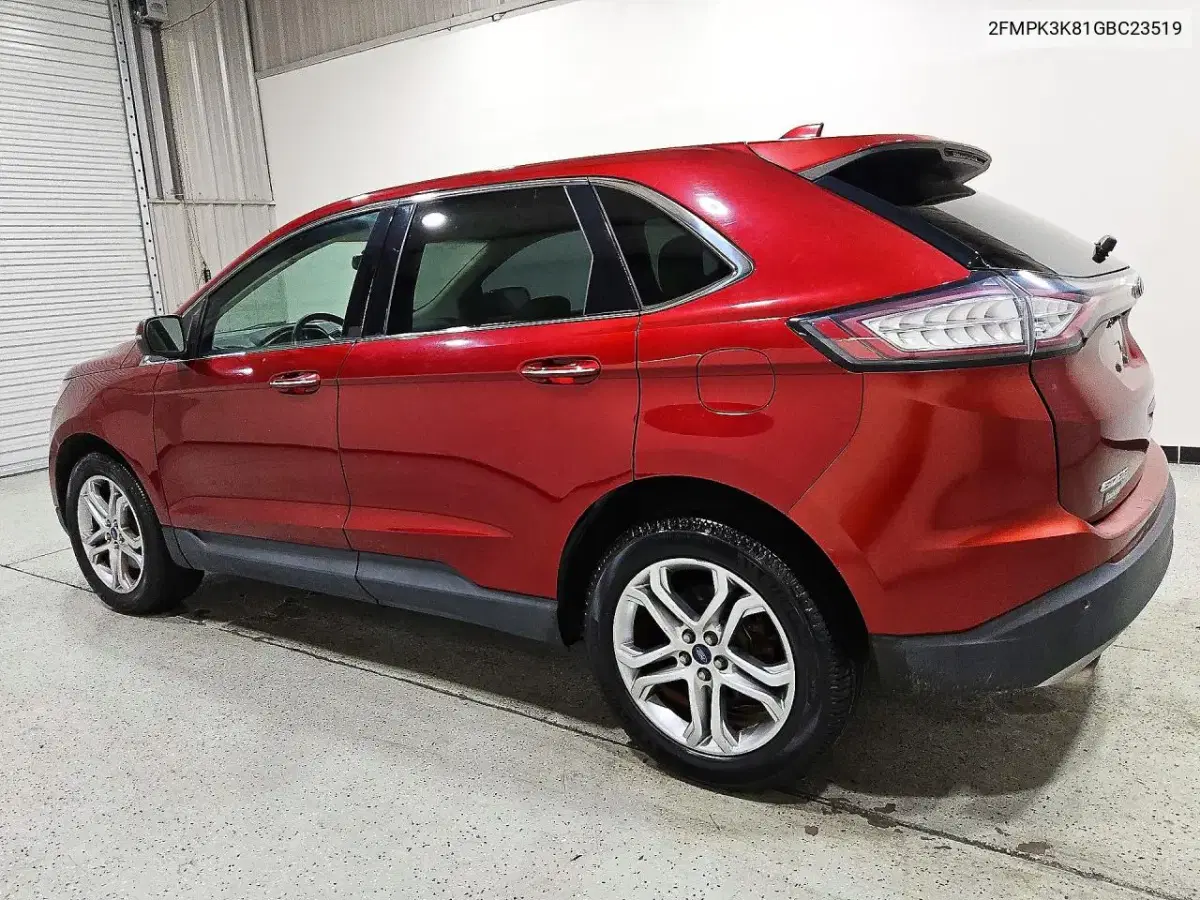 2016 Ford Edge Titanium VIN 2FMPK3K81GBC23519 фото 2