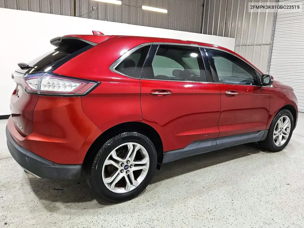 2016 Ford Edge Titanium VIN 2FMPK3K81GBC23519 фото 3