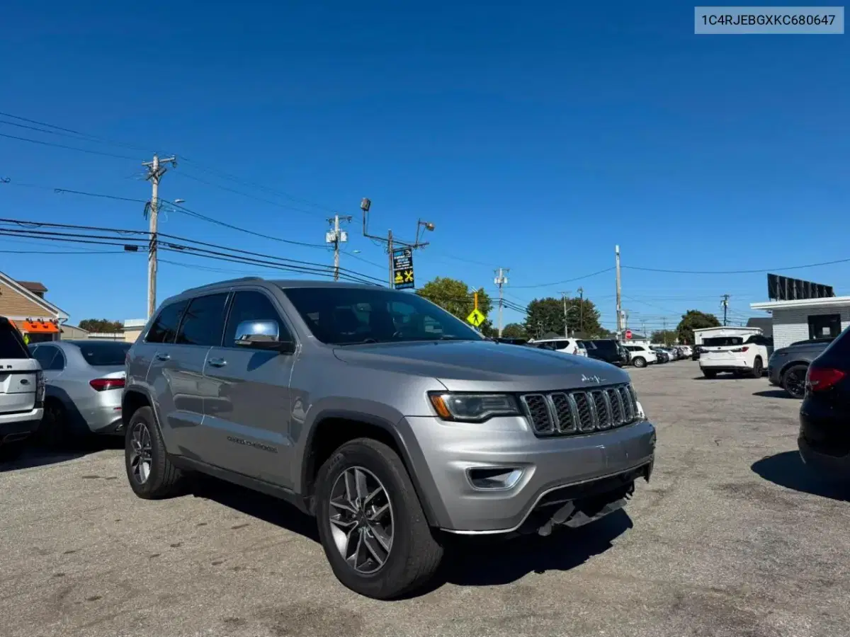 1C4RJEBGXKC680647 — 2019 Jeep Grand Cherokee, естественный износ, фото до ремонта