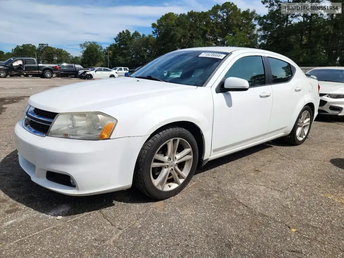1B3BD1FG8BN551954 — 2011 Dodge Avenger, механические повреждения, фото до ремонта