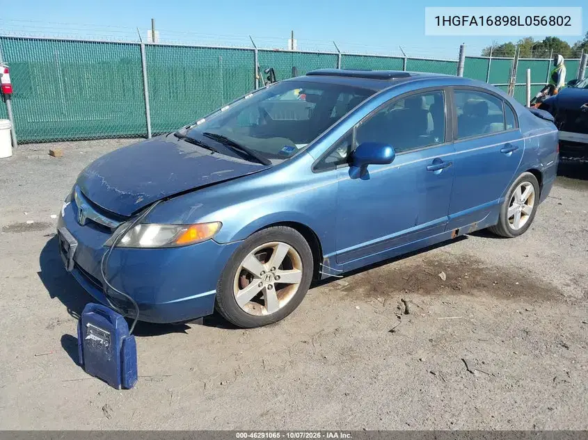 2008 Honda Civic Ex VIN 1HGFA16898L056802 фото 3