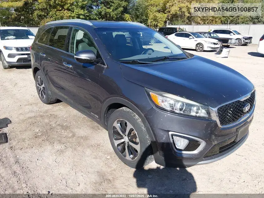 5XYPHDA54GG100857 — 2016 Kia Sorento, задняя часть, фото до ремонта