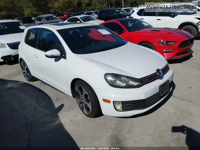 WVWFV7AJ7BW224152 — 2011 Volkswagen GTI, естественный износ, фото до ремонта
