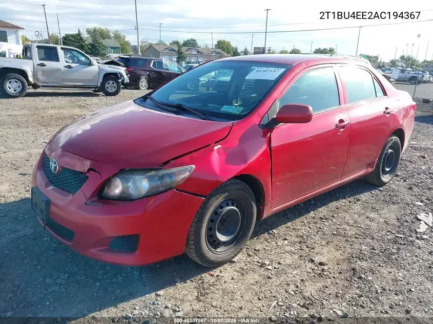2010 Toyota Corolla Le VIN 2T1BU4EE2AC194367 фото 3