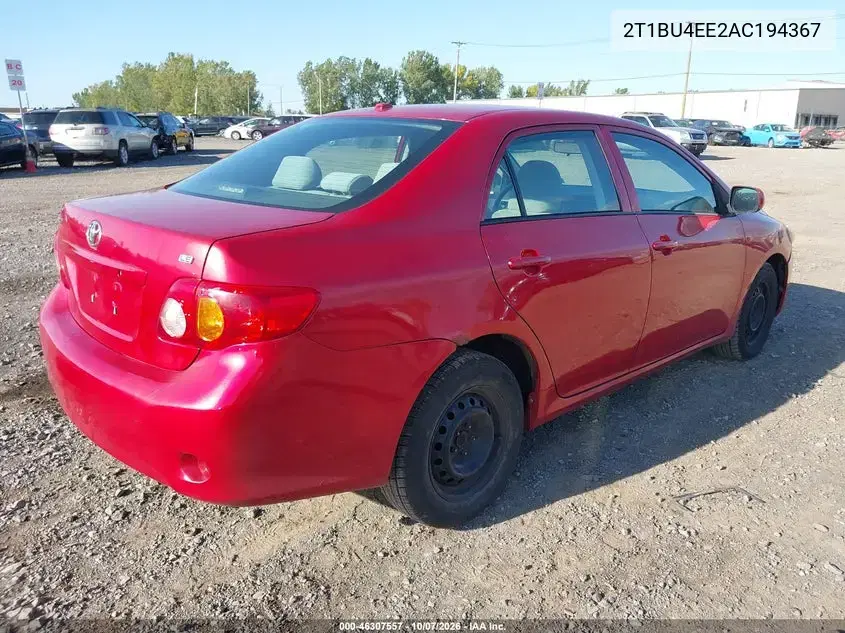 2010 Toyota Corolla Le VIN 2T1BU4EE2AC194367 фото 5