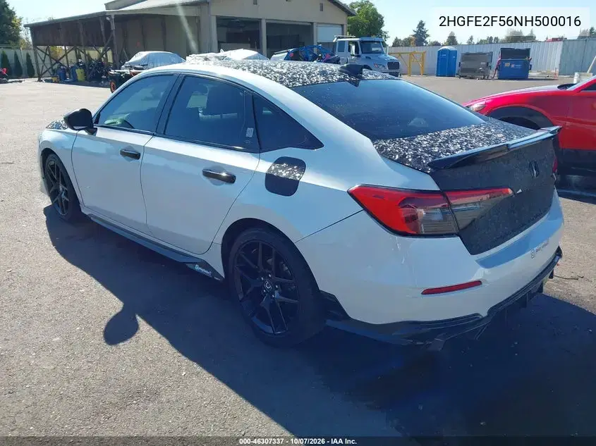 2022 Honda Civic Sport VIN 2HGFE2F56NH500016 фото 4