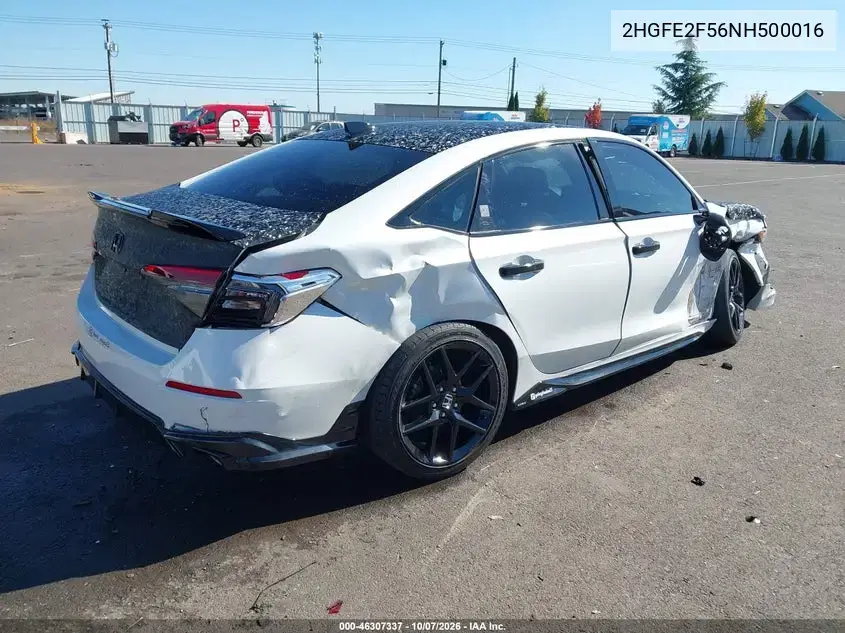 2022 Honda Civic Sport VIN 2HGFE2F56NH500016 фото 5