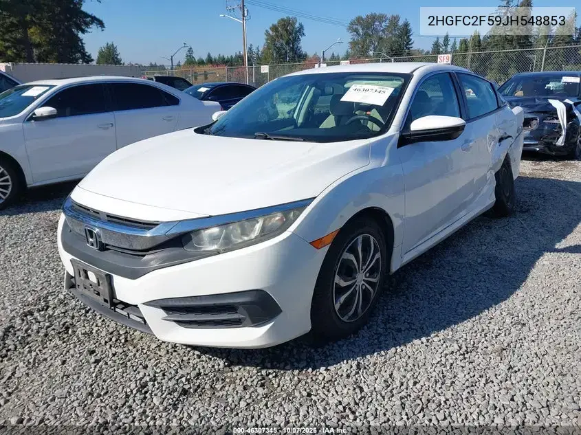 2018 Honda Civic Lx VIN 2HGFC2F59JH548853 фото 3
