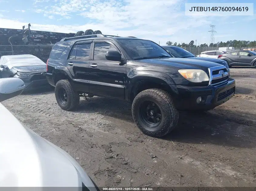 JTEBU14R760094619 — 2006 Toyota 4RUNNER, Передний левый, фото до ремонта