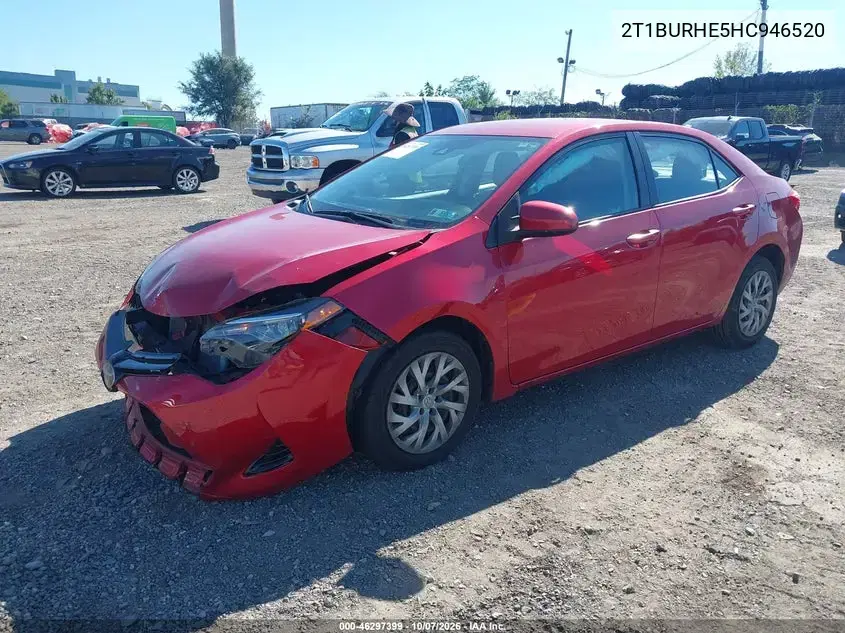 2017 Toyota Corolla Le VIN 2T1BURHE5HC946520 фото 3