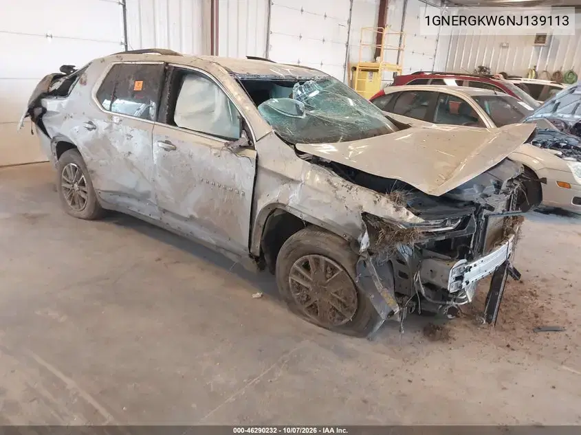 1GNERGKW6NJ139113 — 2022 Chevrolet Traverse, Биологическая опасность, фото до ремонта