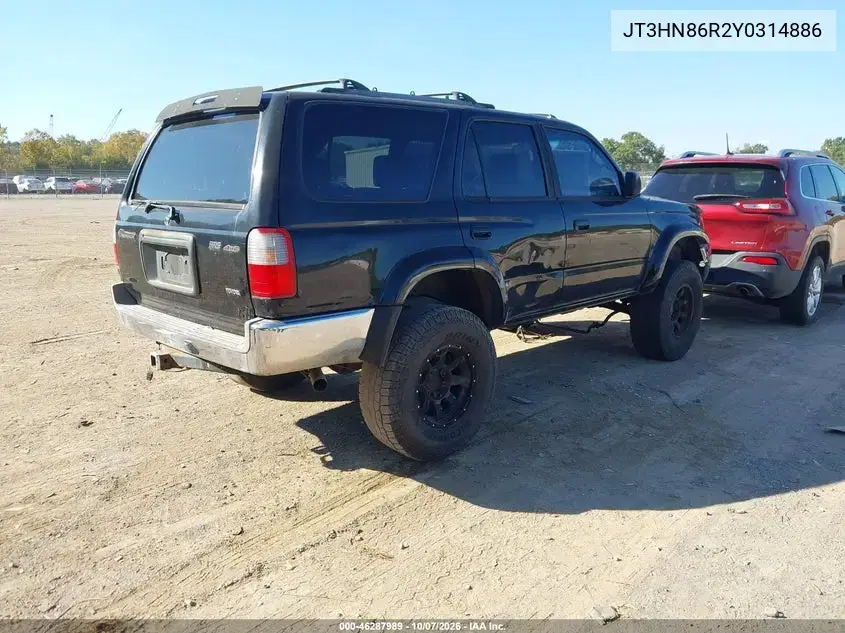 2000 Toyota 4Runner Sr5 V6 VIN JT3HN86R2Y0314886 фото 4