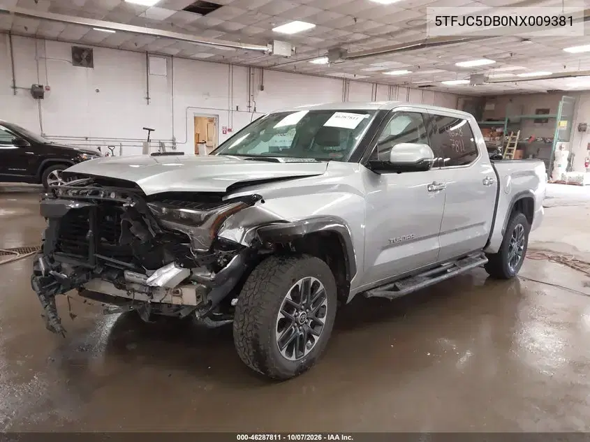 2022 Toyota Tundra Hybrid Limited VIN 5TFJC5DB0NX009381 фото 2