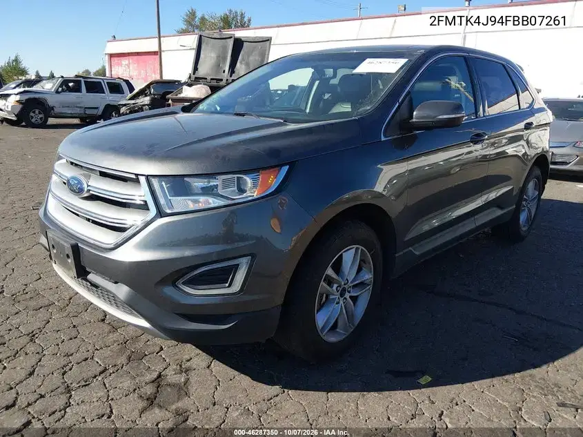 2015 Ford Edge Sel VIN 2FMTK4J94FBB07261 фото 3