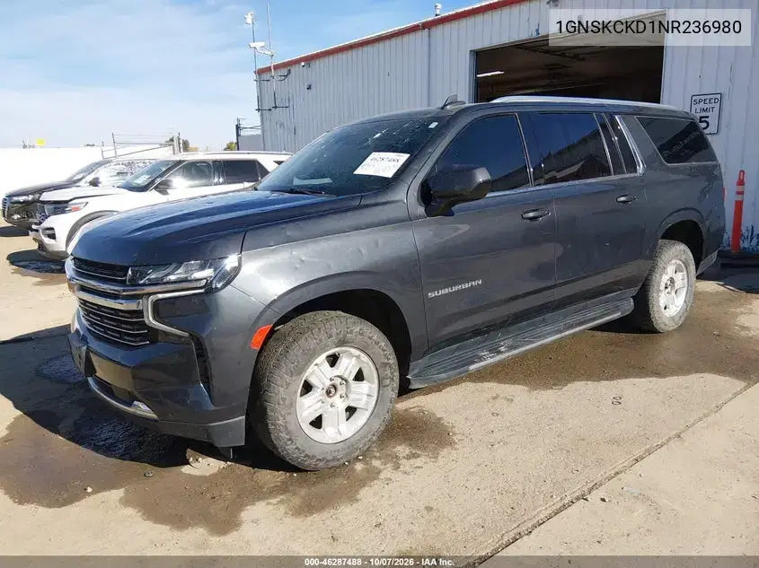 2022 Chevrolet Suburban 4Wd Lt VIN 1GNSKCKD1NR236980 фото 3