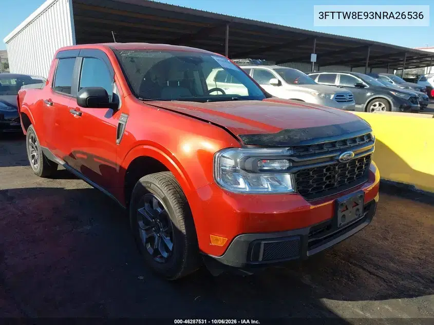 3FTTW8E93NRA26536 — 2022 Ford Maverick, задняя часть, фото до ремонта