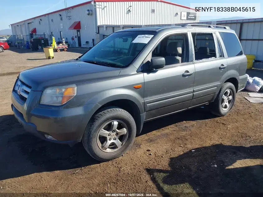 2008 Honda Pilot Se VIN 5FNYF18338B045615 фото 3