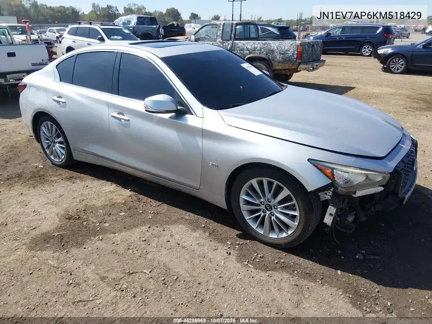 JN1EV7AP6KM518429 — 2019 Infiniti Q50, Спереди / Сзади, фото до ремонта