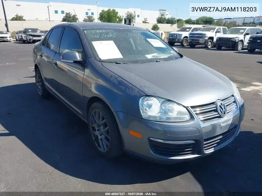 3VWRZ7AJ9AM118203 — 2010 Volkswagen Jetta, задняя часть, фото до ремонта