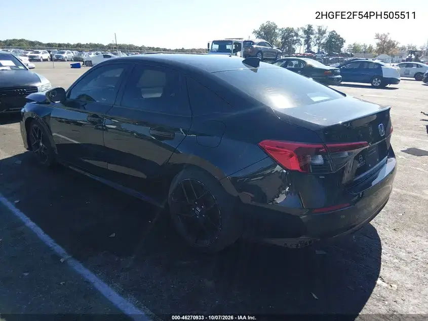2023 Honda Civic Sport VIN 2HGFE2F54PH505511 фото 4