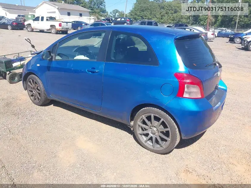2007 Toyota Yaris VIN JTDJT903175116038 фото 4