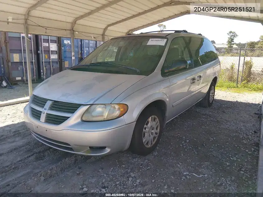 2005 Dodge Grand Caravan Se VIN 2D4GP24R05R251521 фото 3