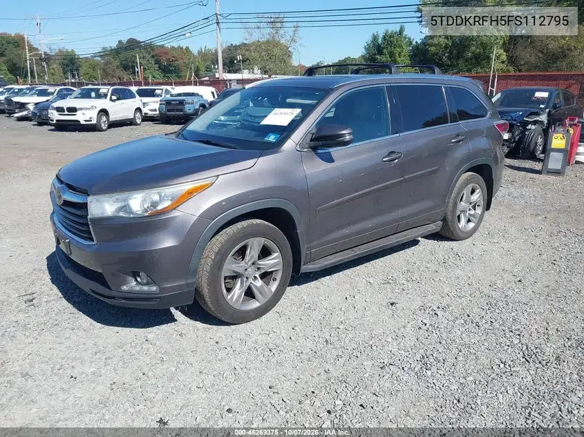 2015 Toyota Highlander Limited Platinum V6 VIN 5TDDKRFH5FS112795 фото 3