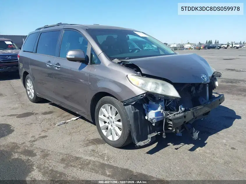 2013 Toyota Sienna Limited 7 Passenger VIN 5TDDK3DC8DS059978 фото 2