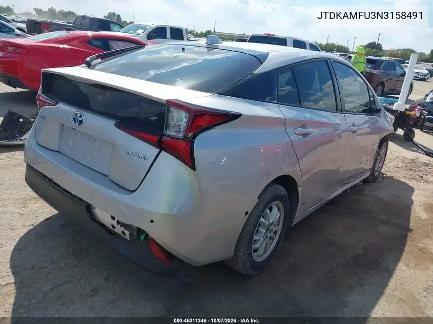 2022 Toyota Prius Le VIN JTDKAMFU3N3158491 фото 4