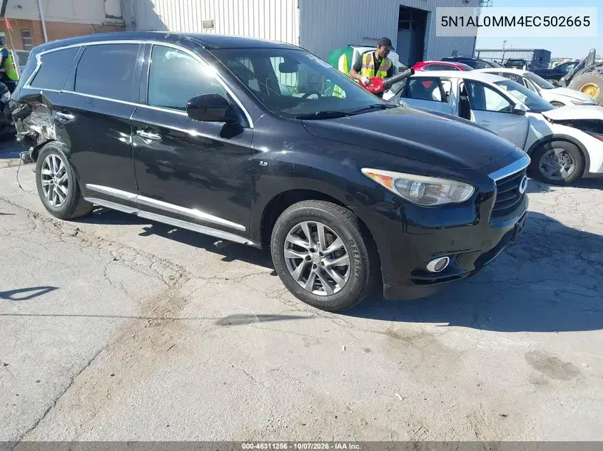 5N1AL0MM4EC502665 — 2014 Infiniti QX60, задняя часть, фото до ремонта