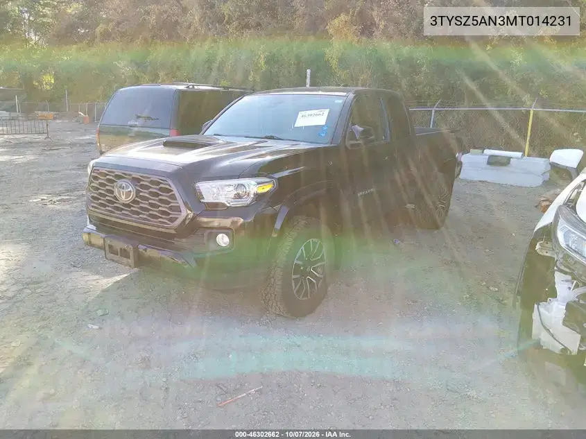 2021 Toyota Tacoma Trd Sport VIN 3TYSZ5AN3MT014231 фото 3