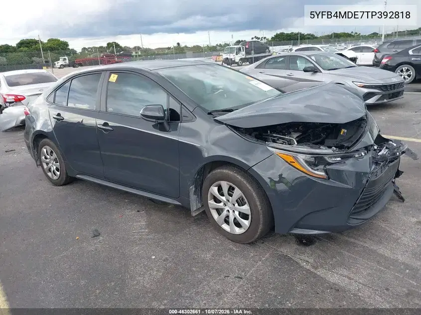 5YFB4MDE7TP392818 — 2026 Toyota Corolla, Биологическая опасность, фото до ремонта