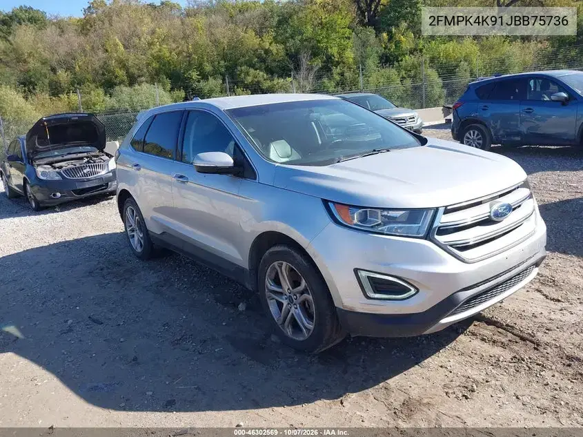 2FMPK4K91JBB75736 — 2018 Ford Edge, Левая / Правая сторона, фото до ремонта