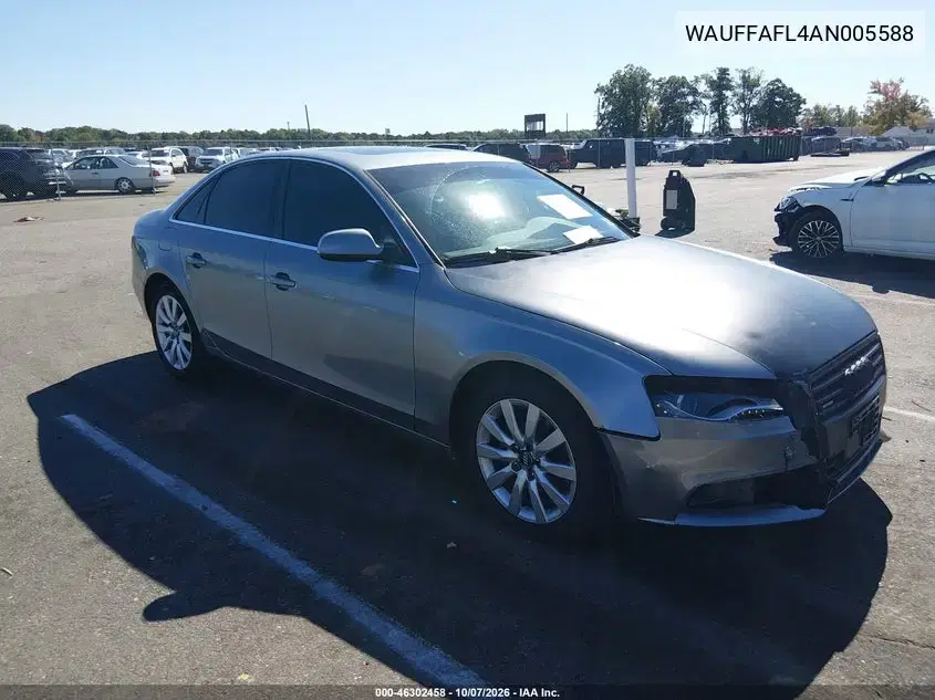 WAUFFAFL4AN005588 — 2010 Audi A4, передняя часть, фото до ремонта