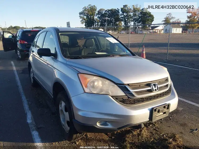 2011 Honda Cr-V Lx VIN JHLRE4H32BC020642 фото 2