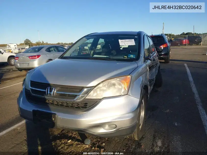 2011 Honda Cr-V Lx VIN JHLRE4H32BC020642 фото 3