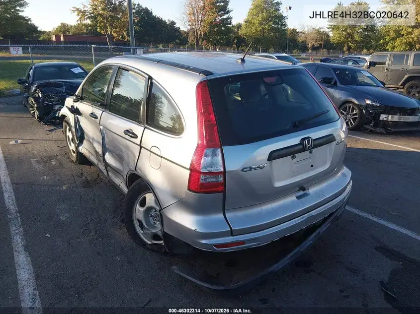 2011 Honda Cr-V Lx VIN JHLRE4H32BC020642 фото 4