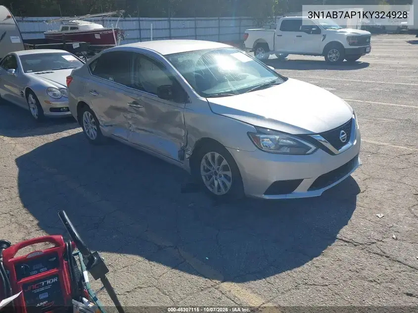 3N1AB7AP1KY324928 — 2019 Nissan Sentra, Правая сторона, фото до ремонта