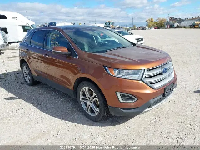 2FMPK4K94HBB85056 — 2017 Ford Edge Titanium, Град (Hail), фото до ремонта