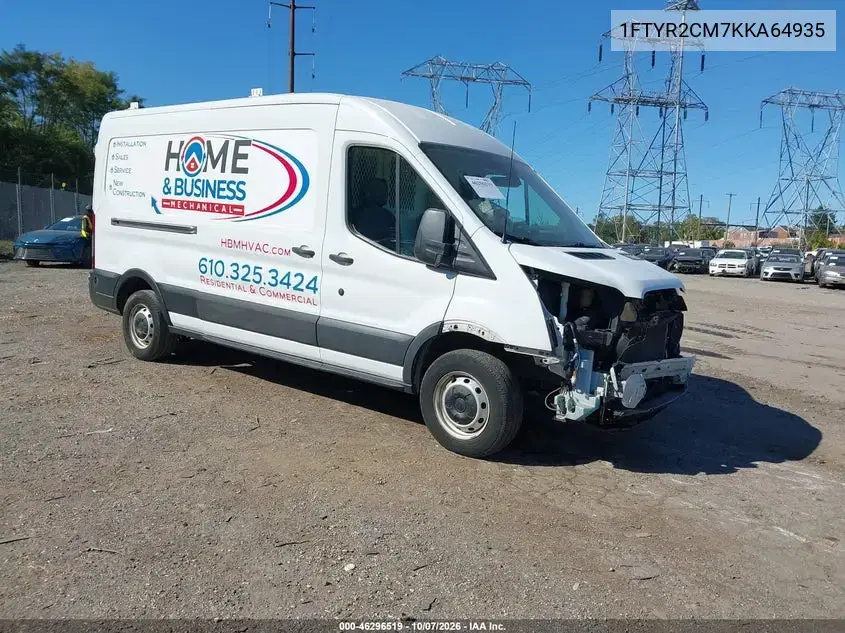 1FTYR2CM7KKA64935 — 2019 Ford Transit, Передняя часть, фото до ремонта