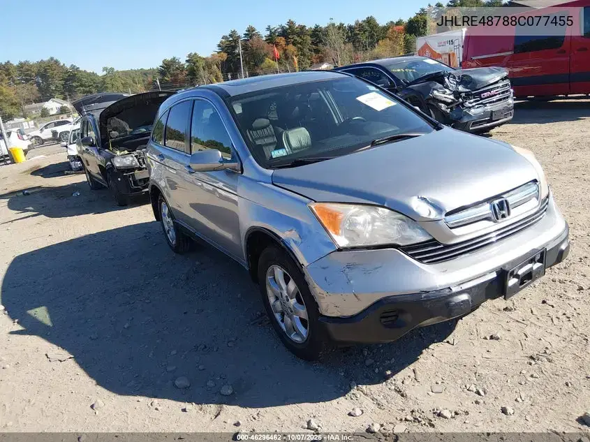 JHLRE48788C077455 — 2008 Honda CR-V, передняя часть, фото до ремонта
